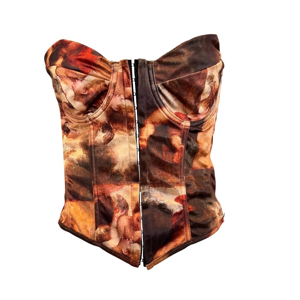 Renaissance Cherub Corset S Lace Up Bustier‎ Top Goblin Castlecore Artsy Regency